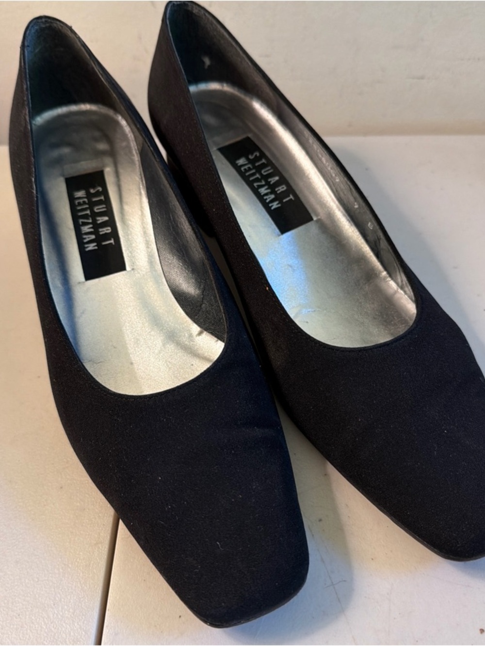 Stuart Weitzman Black Square-Toe Dress Pumps Size 9